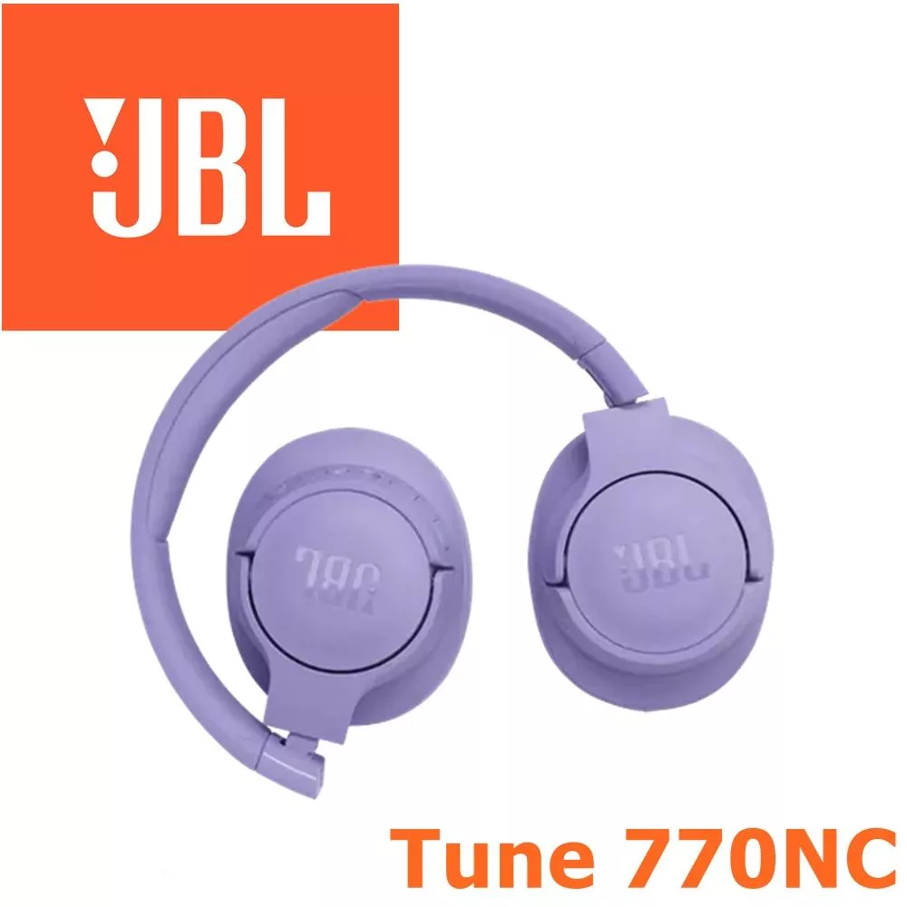 JBL Tune 770NC 主動降噪真無線藍牙耳罩式耳機 4色 支援快充 專屬APP Pure Bass Sound 4色 公司貨保固一年 紫色