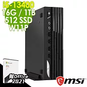 MSI PRO DP21 13M-627TW (I5-13400/16G/1TB+512SSD/W11P)+Office2021組