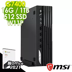MSI PRO DP21 13M─627TW (G7400/16G/1TB+512SSD/W11P)+Office2021