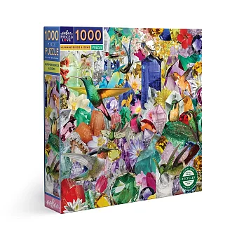 eeBoo 1000片拼圖 - 蜂鳥與寶石 ( Hummingbirds and Gems 1000 Piece Puzzle )