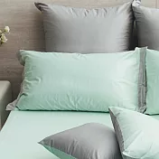 【麗塔寢飾】60支紗精梳棉 枕套組 朵朵奶昔 湖水綠+灰綠