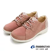 MOONSTAR 柔軟彈力4E寬楦休閒鞋女鞋 JP22.5 粉