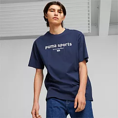 PUMA 流行系列P.Team圖樣 男短袖上衣─藍─62131615 L 藍色