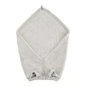 CB Japan 動物造型超細纖維擦頭包巾  緞帶灰貓