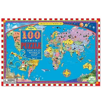 eeBoo 拼圖 - World Map 100 Piece Puzzle 世界地圖 (100片)