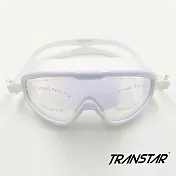 TRANSTAR 大眼罩泳鏡 抗UV防霧純矽膠(一體成形) 白/白