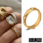 ELLIE VAIL 邁阿密防水珠寶 10白鑽 立體菱格紋戒指 Celine Dainty 6號