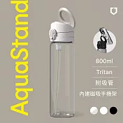 犀牛盾 AquaStand磁吸水壺 - Tritan輕量瓶 800ml (附吸管)MagSafe兼容支架運動水壺 - 透明色