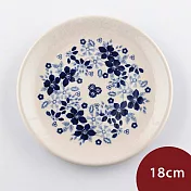 波蘭陶 蔚藍花語系列 圓形淺盤 18cm 波蘭手工製