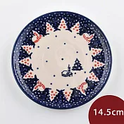 波蘭陶 靜謐冬夜系列 圓形淺盤 14.5cm 波蘭手工製