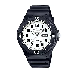 CASIO 卡西歐 MRW─200H 時尚低調系列防水運動手錶─7B白黑