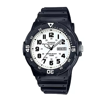 CASIO 卡西歐 MRW-200H 時尚低調系列防水運動手錶-7B白黑