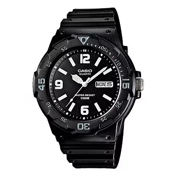 CASIO 卡西歐 MRW-200H 時尚低調系列防水運動手錶 黑白1B2V