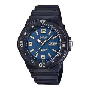CASIO 卡西歐 MRW-200H 時尚低調系列防水運動手錶 黑藍2B3V