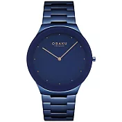 OBAKU 北歐極簡風紳士時尚腕錶-藍