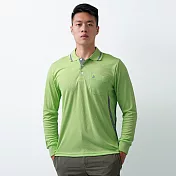 【遊遍天下】MIT 男款抗UV防曬涼感吸濕排汗機能長袖POLO衫 ( GL1018 ) XL 果綠