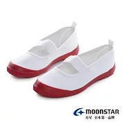 MOONSTAR 抗菌防滑兒童室內鞋 16 白紅