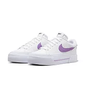NIKE WMNS COURT LEGACY LIFT 女休閒鞋-白紫-DM7590103 US6 白色