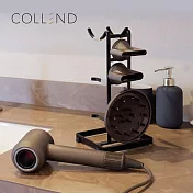 【日本COLLEND】多功能鋼製吹風機收納架- 摩登黑