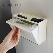 【日本COLLEND】鋼製壁掛磁吸式小物/口罩收納盒- 極簡白
