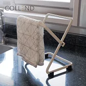 【日本COLLEND】桌上型鋼製垃圾袋架/抹布掛架- 極簡白