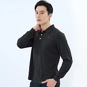 【遊遍天下】MIT台灣製男款環保紗抗UV吸濕排汗機能長袖POLO衫 (GL1022) 深灰 XL 深灰