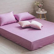 【麗塔寢飾】40支紗精梳棉 雙人特大床包枕套三件組 幾何圓點 紫色