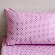 【麗塔寢飾】40支紗精梳棉 美式信封枕套組 幾何圓點 紫色