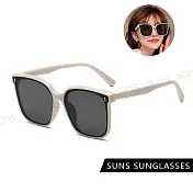 【SUNS】抗UV太陽眼鏡 方框潮流墨鏡 ins時尚墨鏡 GM網紅抖音款 S320 白框灰片