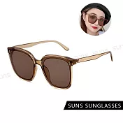 【SUNS】抗UV太陽眼鏡 方框潮流墨鏡 ins時尚墨鏡 GM網紅抖音款 S320 茶框茶片