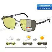 【SUNS】日夜兩用感光變色偏光太陽眼鏡 方框墨鏡 抗UV400 防眩光 S7281