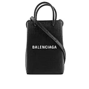 BALENCIAGA Logo購物手機袋 (黑色)