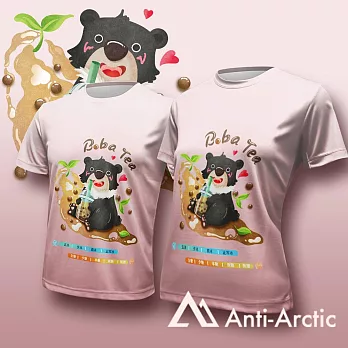 【Anti-Arctic】|珍珠奶茶熊-短袖T恤-大人-男女同款- XS 粉
