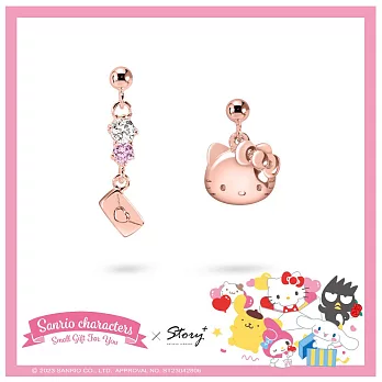 STORY 故事銀飾-Small Gift for U系列-Hello Kitty 凱蒂貓禮物純銀耳環(夾式/針式) 夾式