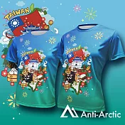 【Anti-Arctic】|台灣意象-煙火-短袖T恤-大人-男女同款- 2XL 藍綠