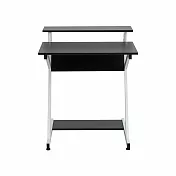 IDEA-70CM格倫鐵藝仿木紋Z型電腦桌(兩色可選) 純黑+白骨架