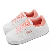 Fila 休閒鞋 Court Trend 女鞋 白 粉紅 皮革 刺繡LOGO 小白鞋 斐樂 5C929X166