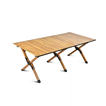 E.C outdoor 戶外露營鋁合金折疊桌 蛋捲桌-贈收納袋  收納桌 露營桌 摺疊桌  -原木色