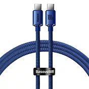Baseus倍思 晶耀系列 雙Type-C 快充數據線(100W) 1.2M藍色