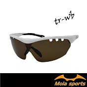 超輕量 23.8g!運動太陽眼鏡 UV400 超輕量 男女 自行車 跑步 戶外休閒 TR-wb 白框 茶片 MOLA 摩拉