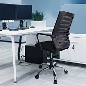 【AOTTO】護脊結構設計透氣工學電腦椅(電腦椅 辦公椅 工學椅) 黑色