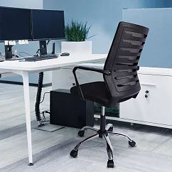 【AOTTO】護脊結構設計透氣工學電腦椅(電腦椅 辦公椅 工學椅) 黑色
