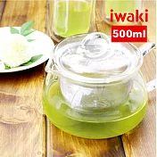 【iwaki】日本品牌耐熱玻璃麗茶急須茶壺(附濾網)-500ml(2~3人用)(原廠總代理)