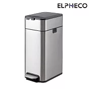 ELPHECO 不鏽鋼雙開拉袋腳踏垃圾桶20L ELPH3711