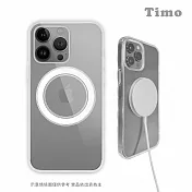 【Timo】iPhone 15 Pro MagSafe磁吸四角防摔透明手機保護殼套
