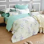 義大利La Belle《紫陽春氛》加大純棉四件式防蹣抗菌吸濕排汗兩用被床包組