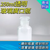 玻璃廣口瓶250ml 2入 分裝瓶 零食罐 空瓶 玻璃藥瓶 實驗室玻璃燒杯 玻璃瓶蓋 GB250