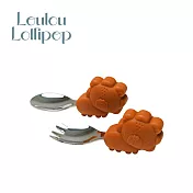 Loulou Lollipop 加拿大 動物造型 304不鏽鋼學習訓練叉匙組 - 勇敢萊恩