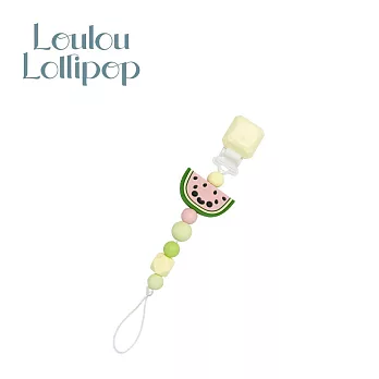 Loulou lollipop 加拿大 甜心版串珠固齒器/奶嘴鍊夾 - 粉嫩西瓜