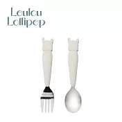 Loulou Lollipop 加拿大 動物造型 兒童304不鏽鋼叉匙組 - 可愛草泥馬